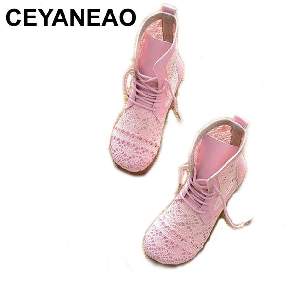 

ceyaneao2020 summer boots women shoes pink white soft ladies ankle boots casual female summer high shoes, Black