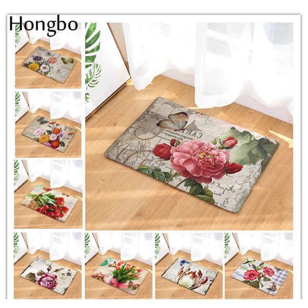 

new arrival carpets retro style flower print mats bathroom floor kitchen rugs 40x60or50x80cm f wmthwq