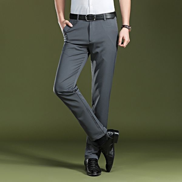 

n1j9f elastic pants formal trousers casual men's spring business suit pants slim fit skinny thin casual u2okq, Blue