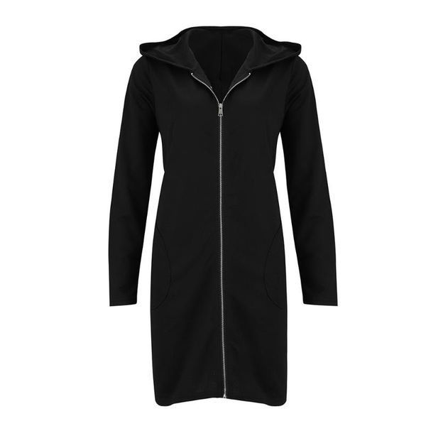

women's jackets 2021 women long sleeve zip up hooded jacket jumper cardigan coat with pockets womens, Black;brown