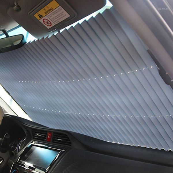 

universal retractable car windshield sun shade easy to install use keep vehicle cool summer uv protection automobile1