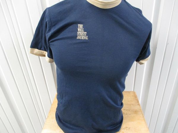 

vintage the wall street journal womens blue gold t shirt 80s 90s stock sport hooded sweatshirt hoodie