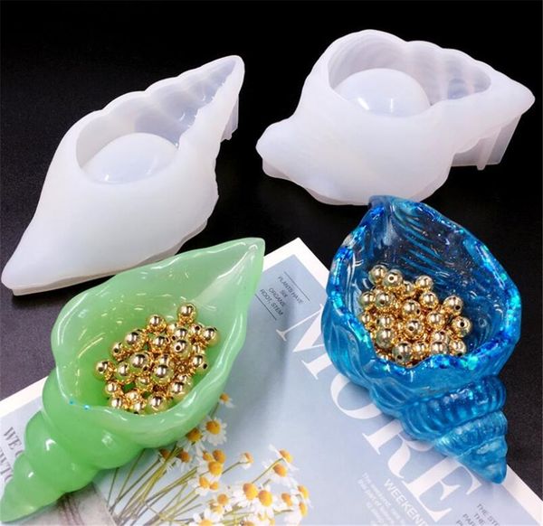 

bar dining home resin diy epoxy mirror mould three-dimensional conch makeup egg storage shell marine silicone mold