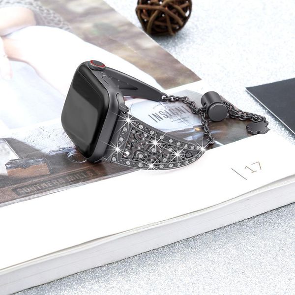 

uthai a33 ремешок для часы серии 5 40 мм 44 мм беседа ремешок с бриллиантным кольцом 38 мм 42 мм из нержавеющей стали браслет из нержавеющей, Black;brown