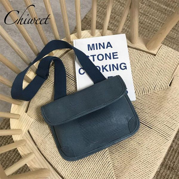 

designer lizard pattern leather women vintage messenger bag handbags simple shoulder bags chic wide strap chest bag