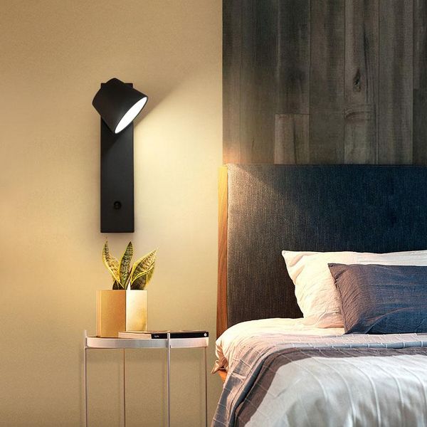 

3w led wall light fixture surface mounted lamp on/off switch bedroom smd 2835