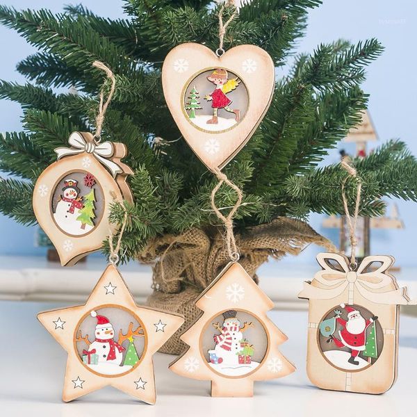 

christmas glow painted wood snowman hanging pendant christmas tree decoration xmas decor ornaments xmas decorations1
