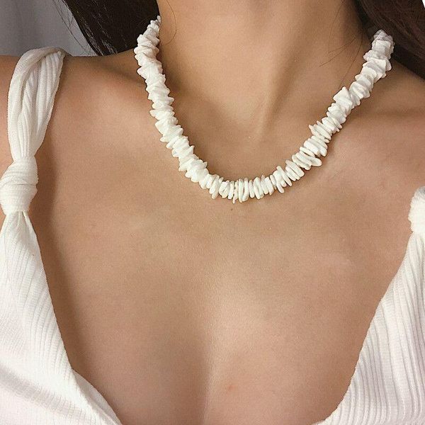

chokers european and american style shell necklace white scallops with natural shells hand-knotted, Golden;silver