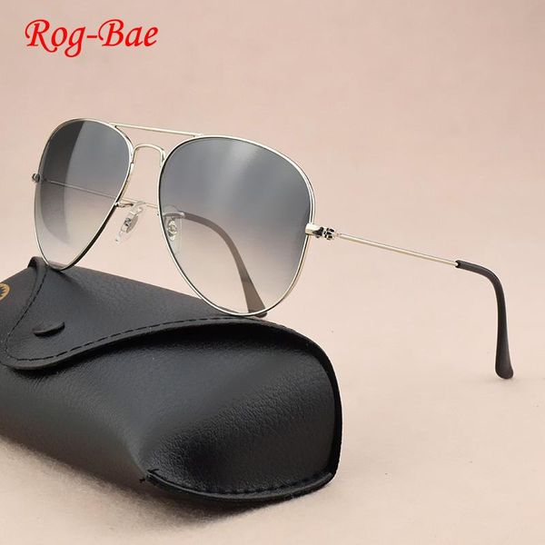 

sunglasses rogbae brand classic women 2021 glass lens hd retro men vintage sun glasses for driving driver uv400, White;black