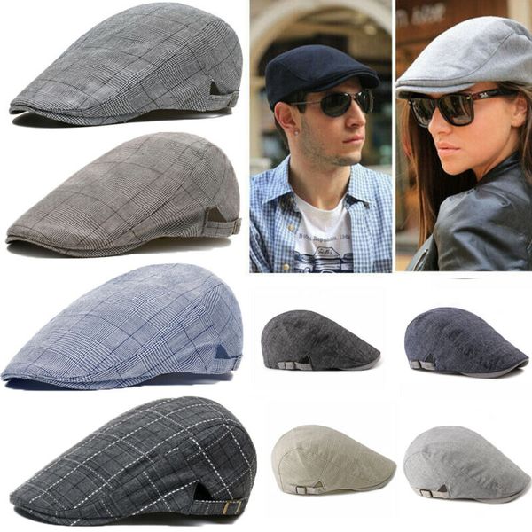 

berets men caps summer gatsby ivy hat golf driving sun cap flat beret cabbie driver sboy /by, Blue;gray