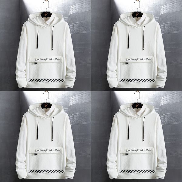 

x4i1g men's spring autumn hoodie long handsome brand versatile and fashion hoodie hoodiesleeve leisure trend 2019 new student's co, Black