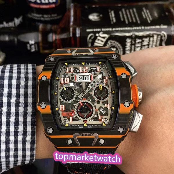 

высокое качество производители лучший выпуск rm 11-03 mclaren ntpt big date skeleton набор carbon fiber case miyota автоматическая rm11, Slivery;brown