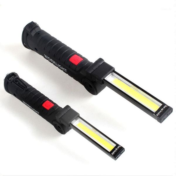 

flashlights torches portable 5 mode cob torch usb rechargeable led work light magnetic lanterna hanging hook lamp for outdoor camping1