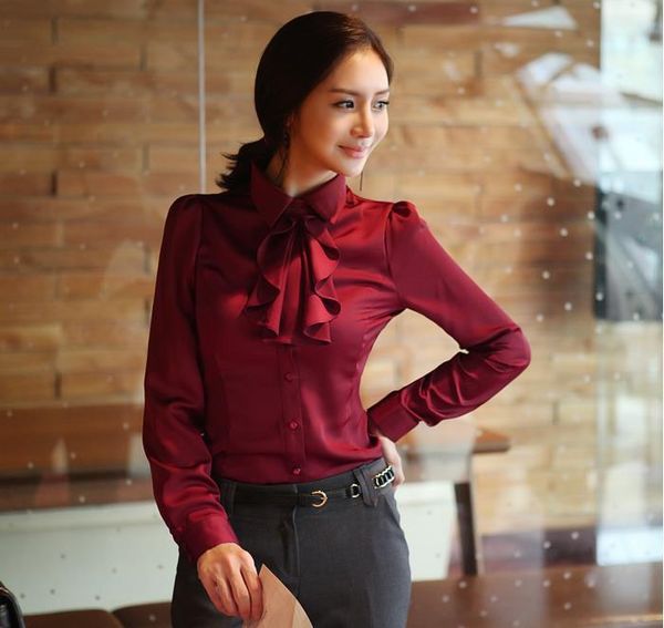 

new slim professional long-sleeved women's fashion chiffon shirt uyt4, White