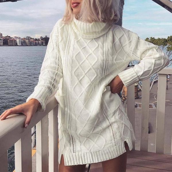 

casual dresses fashionable warm turtleneck sweater knit dress women winter long sleeve pocket mini dress1, Black;gray