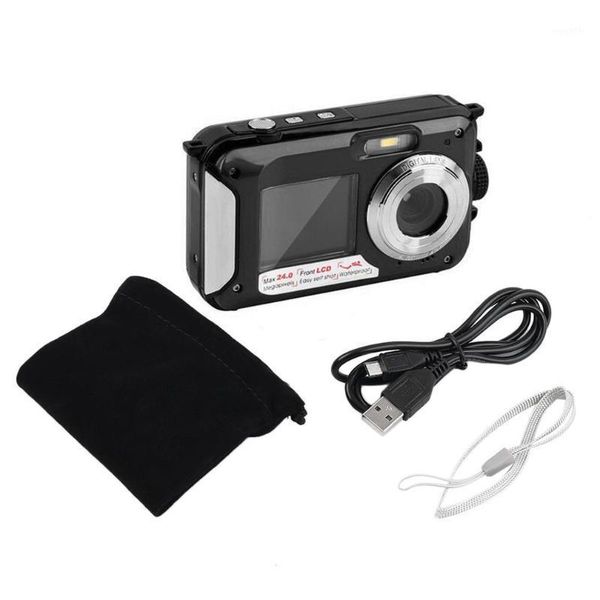 

camcorders 2.7inch tft digital camera waterproof 24mp/48mp max 1080p double screen 16x zoom camcorder hd268 underwater camera1