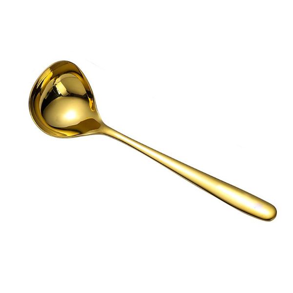 

1pc cooking utensils home restaurant table deep bottom soup spoon dinner stainless steel kitchen tool thicken long handle rice
