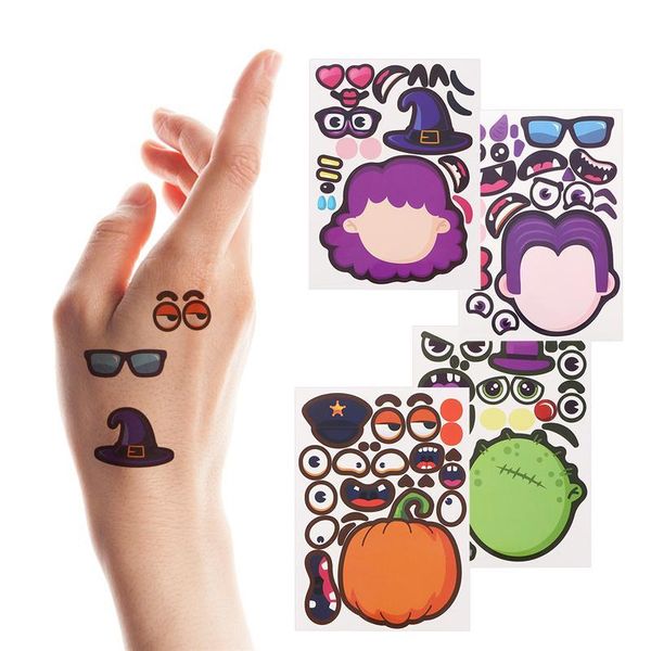 

4/8pcs paper stickerhalloween gift stickers halloween cartoon figure stickers fun puzzle game sticker for children bbyuhs lg2010