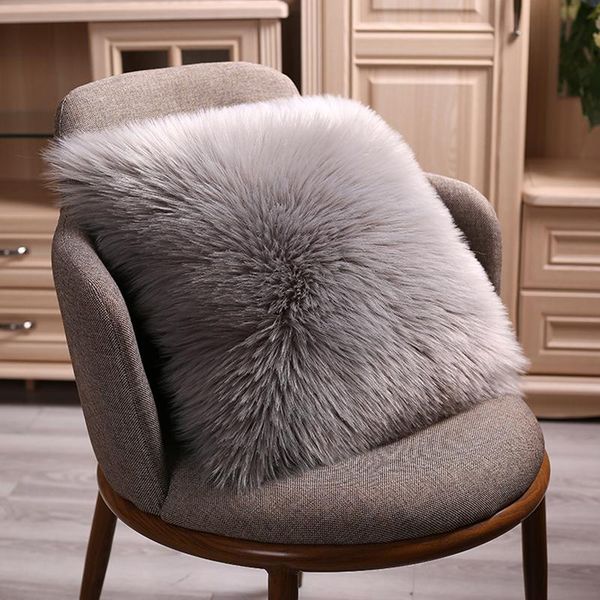 

cushion/decorative pillow luxury nordic plush pillowcase wool faux fur cushions sofa bed furry long hair cushion princess home wedding decor