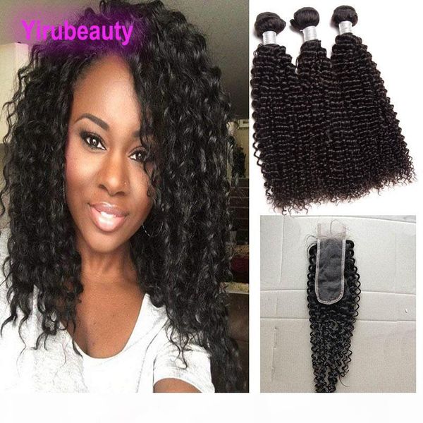 

indian mink virgin human hair 3 bundles with 2x6 lace closure middle part kinky curly bundles with two by six lace closure 8-28inch, Black;brown