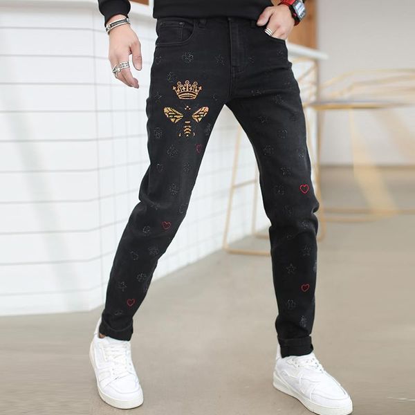 

kt09259 fashion men's jeans 2020 runway european design party style men's clothing, Blue