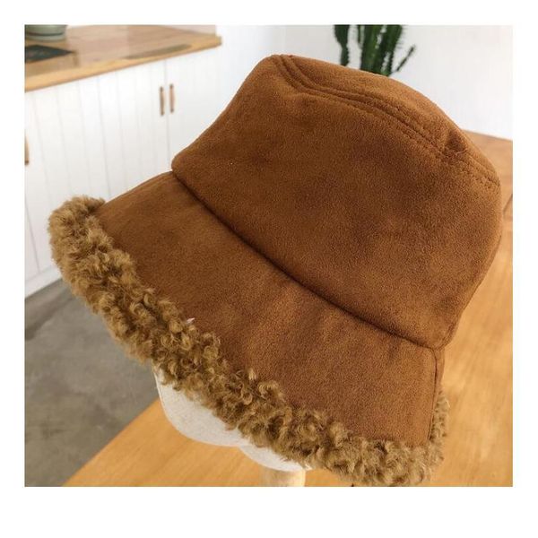 

fashion winter bucket hat for women girls warm caps dome wide brime panama beige fisherman hair acc jllqwp