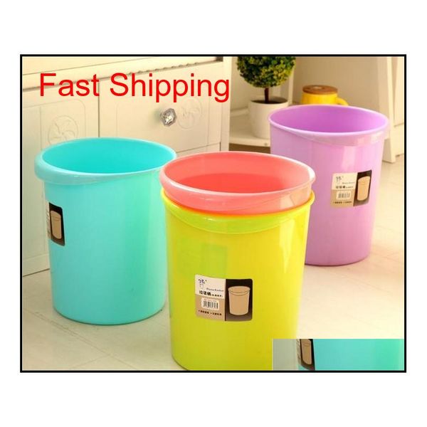 

1pc creative living room kitchen trash office household garbage basket circular toilet pla qylopn garden2010