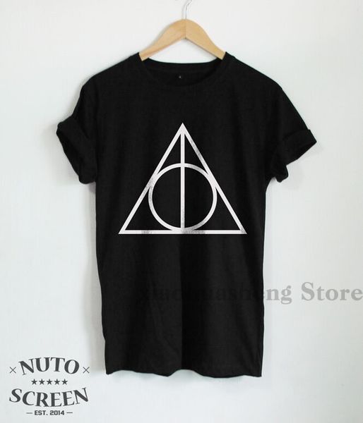 

deathly hallows t shirt triangle circle shape symbol shirts harry voldermort tee men t shirt women tee sport hooded sweatshirt hoodie