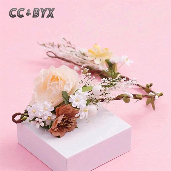 

&byx hair ornaments pretty flower hairband for women wedding party beach handmade hair accessories bridal jewelry fashion 4909, Golden;silver