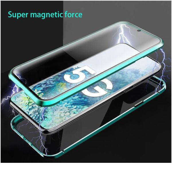 

360 magnetic adsorption metal case for samsung galaxy a51 a50 a71 a70 a50s a70s a10 a20 a30 a40 a31 m31 double-sid bbyofu
