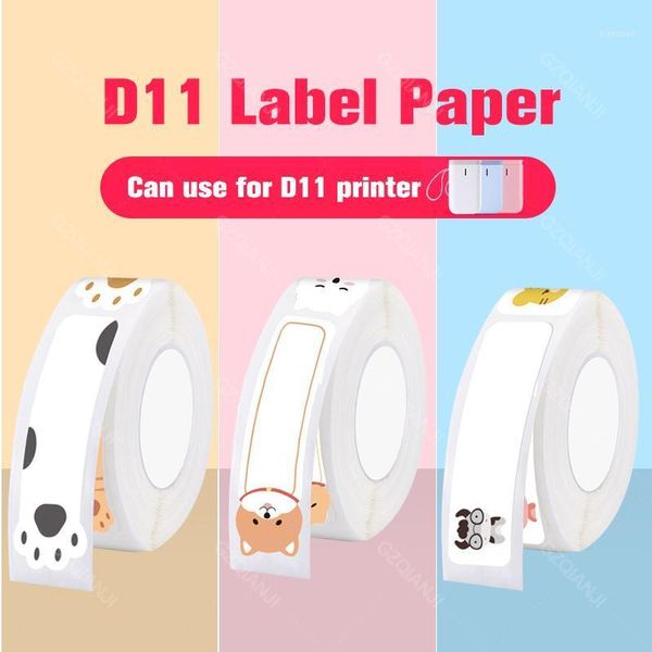 

d11 printing label supermarket waterproof anti-oil tear-resistant price label pure color scratch-resistant paper roll1