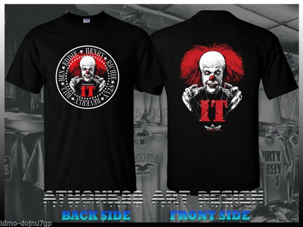 

stephen kings it the loosers club pennywise the clown ramons style black t-shirt sport hooded sweatshirt hoodie