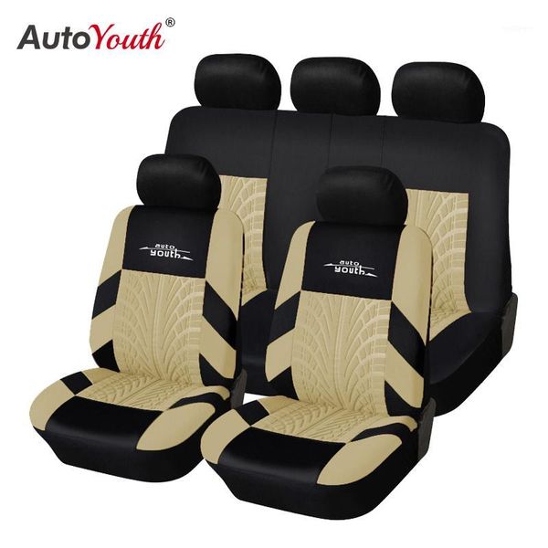 

car seat covers autoyouth beige fashion tire trace style universal protection cover suitable for most protector interior1