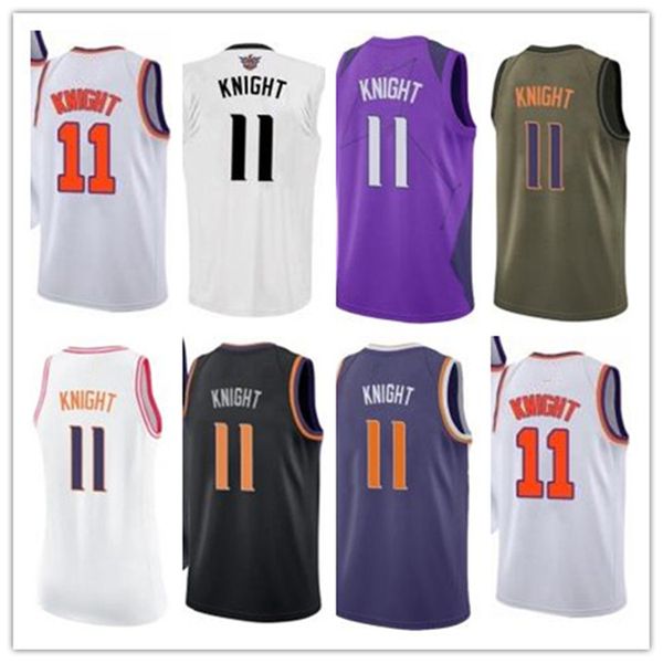 

custom 2021 sun style jerseys black white green army green 11 brandon knight basketball jersey ing, Black;red
