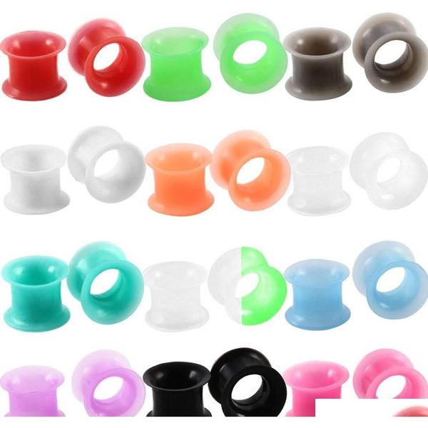 

12pair big ear gauges 3-25mm mix color tunnels plugs for women men ear skin expansions earlet stretcher earring bof jllcrx yy_dhhome, Silver