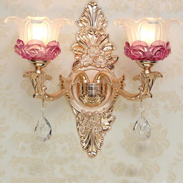 

wall lamp zinc alloy crystal restaurant living room background villa complex tower stair el lights
