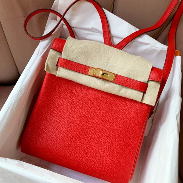 

new kylie backpack with litchi pattern and one shoulder leather