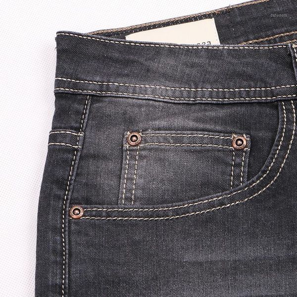 

men jeans hip hop casual thin summer straight slim fit black jeans stretch denim pants trousers elastice plus size cowboys man1, Blue