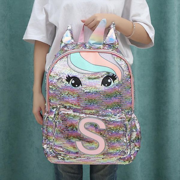 

unicorn sequins childrens backpack kids school bags for teenage girls backpack cartoon cute backpacks large mochila infantil