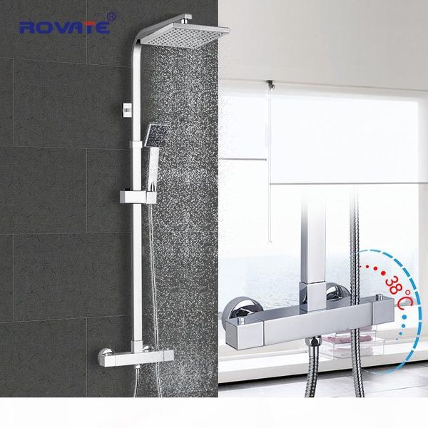 

wholesale bathroom thermostatic shower set, constant temperature control bath faucet shower system,brass chrome