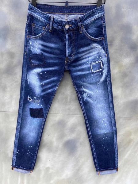 

xz700430 fashion men's jeans 2020 runway european design party style men's clothing1, Blue