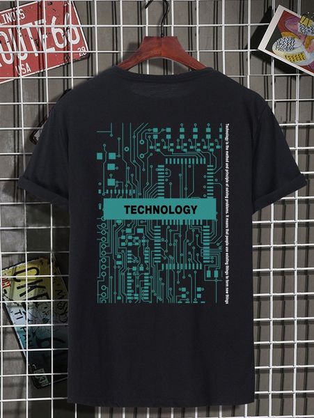 

men letter & geo print tee e8ru#, White;black