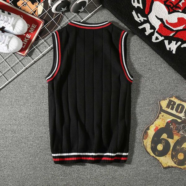 

свитер жилет мужчины хлопок утолщение черная корейская простой досуг mens вязание свитер без рукавов осени зима всего матч outwear bbyvnn, White;black