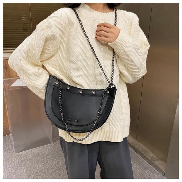

luxury women saddle bag designer 2020 new ladies handbag pu leather messenger shoulder bag lady cool chain sling wallet