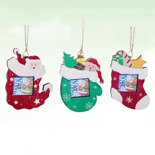 

frames 3 pcs christmas wall hanging wooden exquisite pendant for banquet xmas party