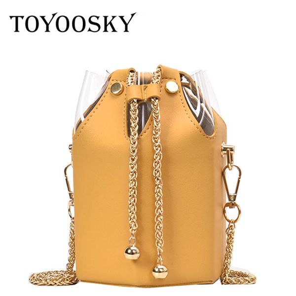 

toyoosky fashion women handbags pu leather bucket bag european style ladies shoulder bag chain messenger bolsas mujer
