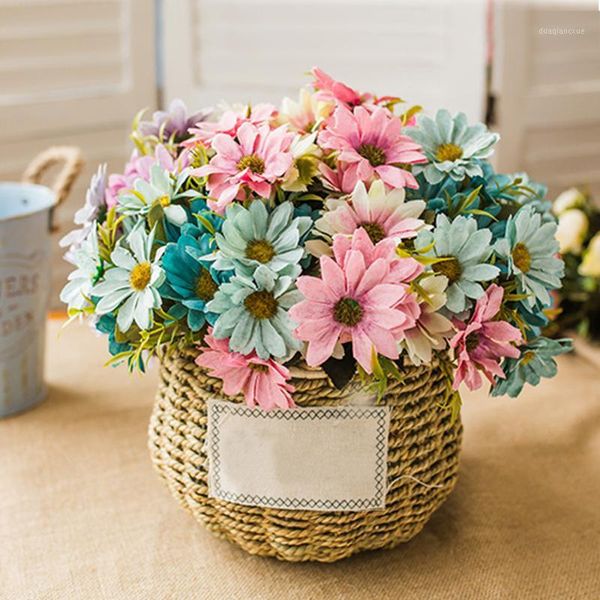

decorative flowers & wreaths home decora 5 forks 10 head daisy flower wedding bouquet/wire stem/scrapbooking simulation sunflower1