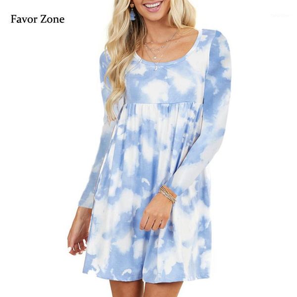 

autumn women's tie dye dress casual loose long sleeve high waist mini dress elegant evening party dresses winter femme robe1, Black;gray