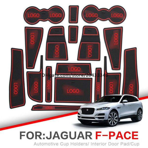 

car gate slot pad water coaster interior non-slip mats for jaguar f-pace 16-2019