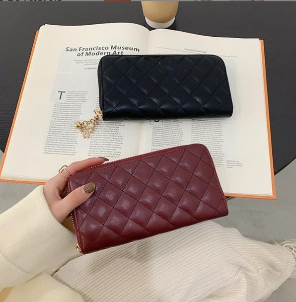 

women's wallet designer fashion high-grade exquisite long hand pocket wallets, Red;black
